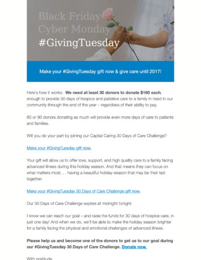 Capital Caring: Giving Tuesday
