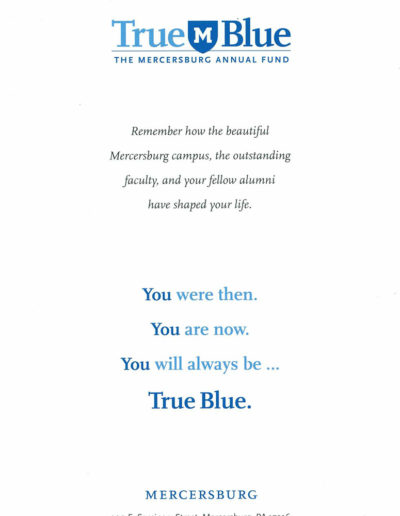 Mercersburg Academy: True Blue Brochure